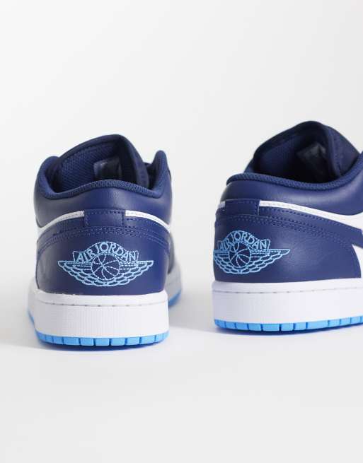 Nike - Air Jordan 1 - Lage sneakers in marineblauw en wit , 2 van 5