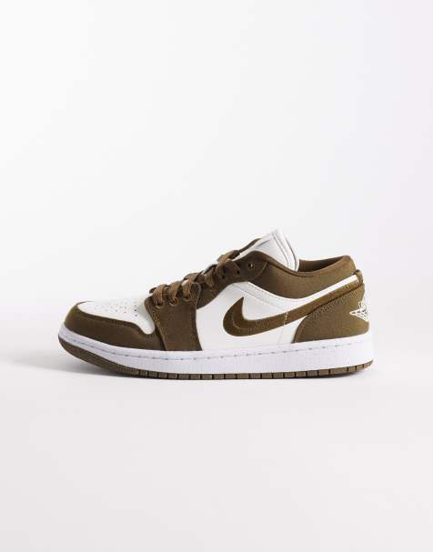 Nike – Air Jordan 1 Low – Buty sportowe przed kostkę w kolorze khaki i białym - view 1