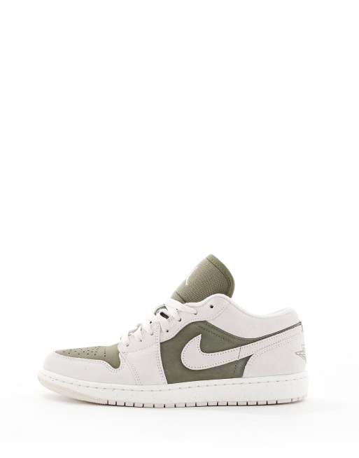 Nike – Air Jordan 1 Low – Kakifärgade och vita sneakers med låga skaft, 2 av 5