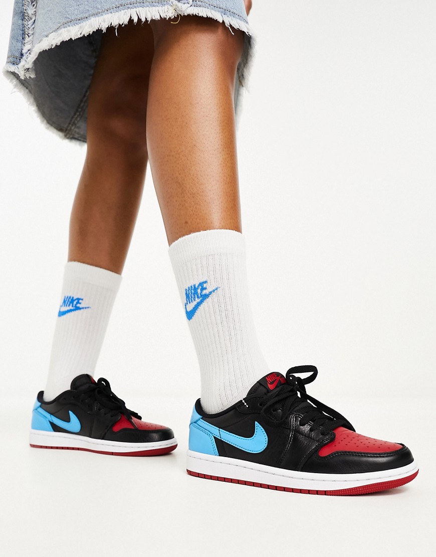 Jordan Nike Air  1 Low Og Sneakers In Black & Blue