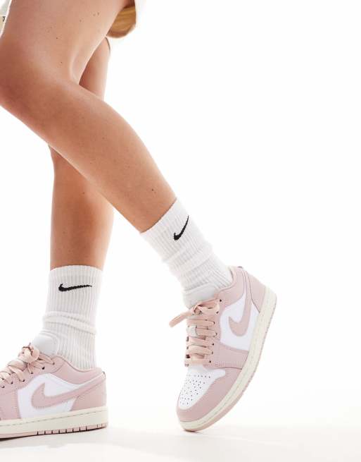 Nike – Air Jordan 1 Low – Rosa och vita sneakers med låga skaft, 5 av 5