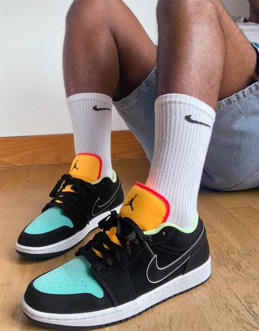 air jordan 1 low se perforated leather sneakers