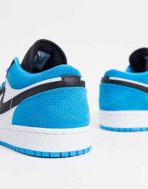 Nike Air Jordan 1 Low Se Sneakers In Blue White Asos