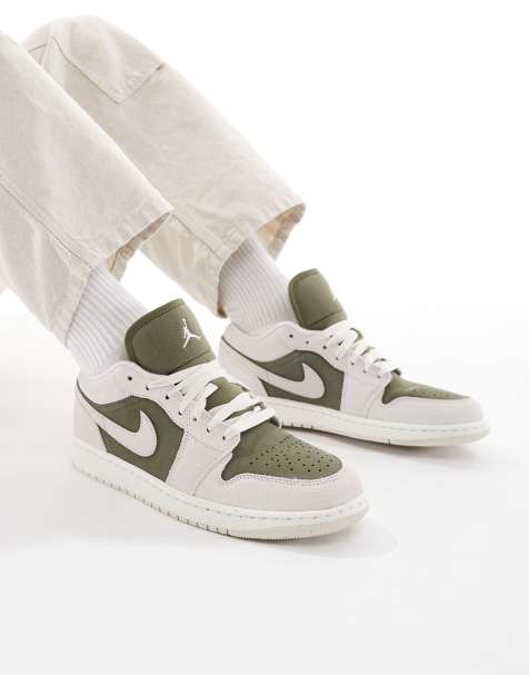 Nike - Air Jordan 1 Low - Sneakers basse color kaki e bianco - view 1