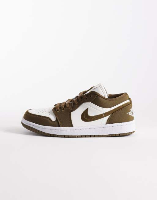 Nike - Air Jordan 1 Low - Sneakers basse color kaki e bianco