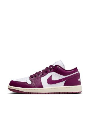 Nike Air Jordan 1 Low sneakers in white and burgundy | ASOS