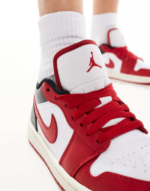 Nike Air Jordan Low sneakers in white and red ASOS
