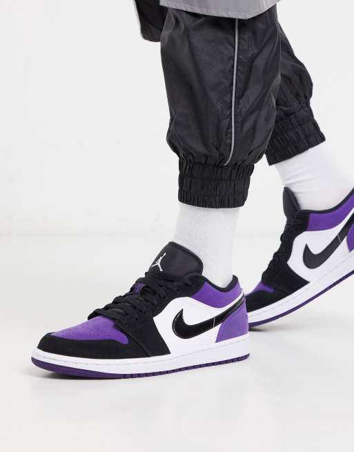 Nike air jordan 1 low trainer in store white and purple