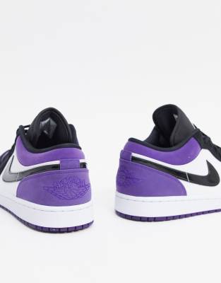 nike air jordan 1 low trainer in white and purple