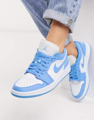 blue and white nike jordan