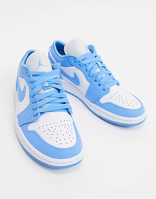 شوكولاتة فلك Nike Air Jordan 1 Low trainers in blue and white شوكولاتة فلك