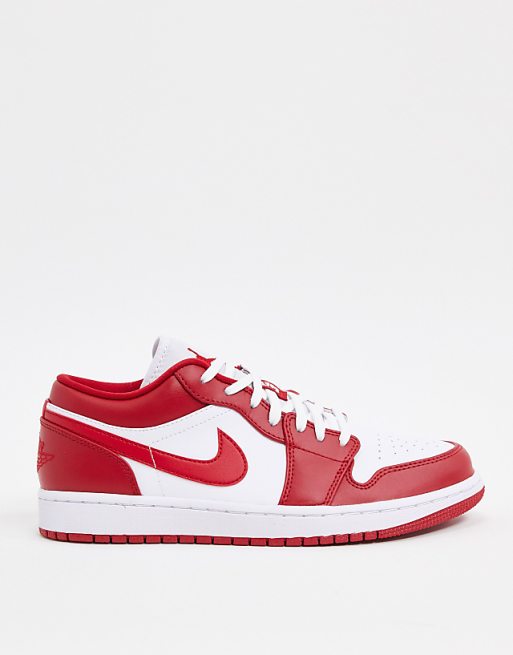 Nike Air Jordan 1 Low trainers in white/red Nike Air Jordan 1 Low trainers in white/red