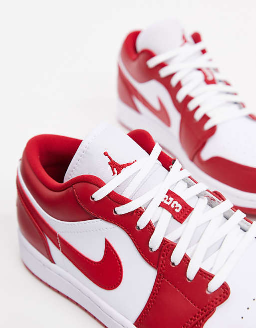 Nike Air Jordan 1 Low trainers in white/red Nike Air Jordan 1 Low trainers in white/red