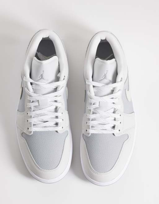 Nike Air Jordan 1 low vævede sneakers i lyseblå og råhvid, 3 af 5