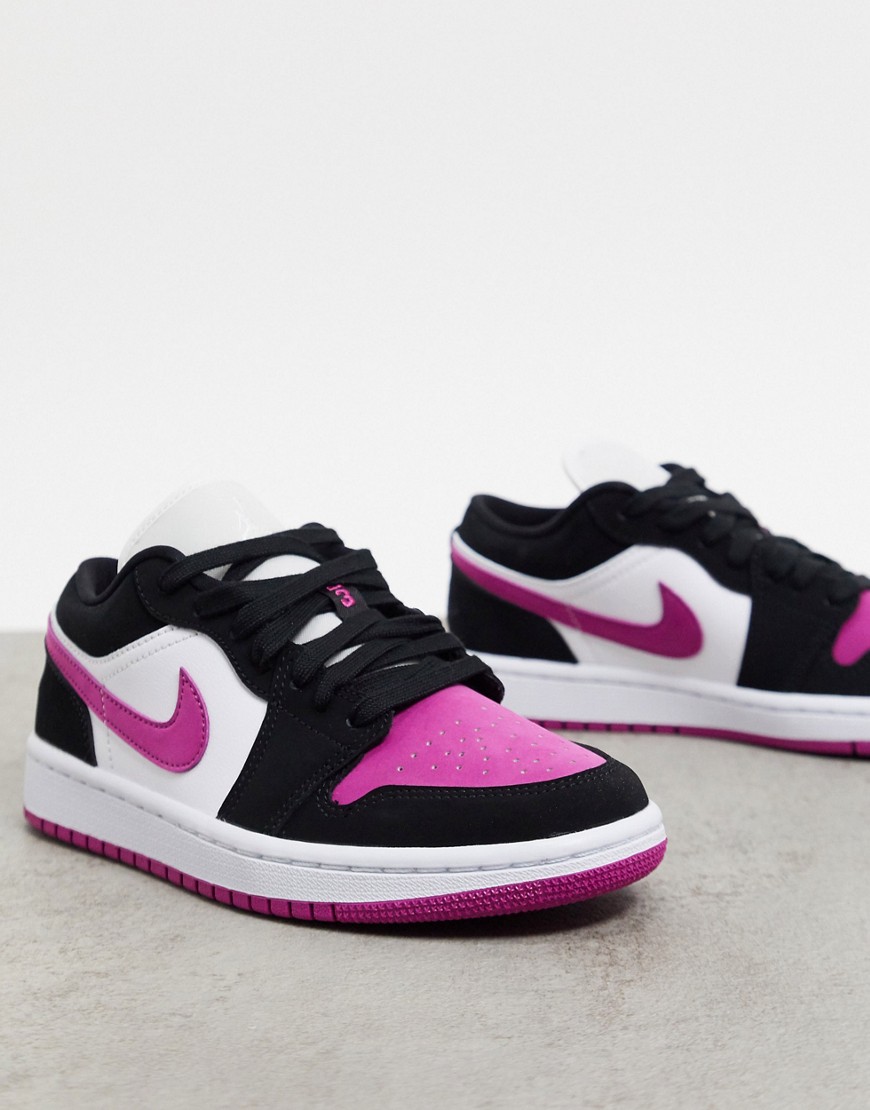 Nike Air Jordan 1 Low white pink and black trainers