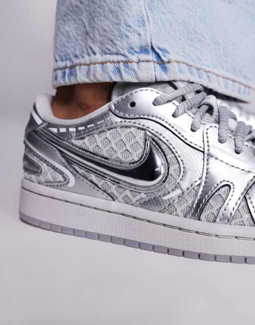 Nike Air Jordan 1 Methode of Make Low - Unisex sneakers in grijs en zilver, 4 van 5
