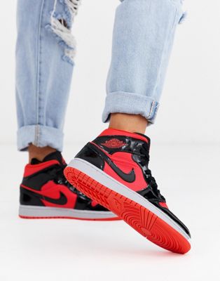 Nike Air Jordan 1 mid red and black 