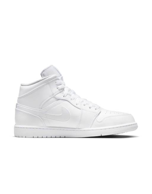 Nike Air Jordan 1 mid scarpe bianche, 3 di 4