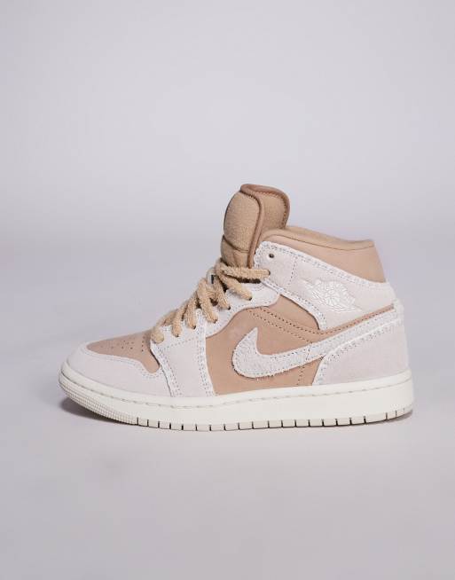 Nike Air Jordan 1 Mid SE sneakers in beige | ASOS