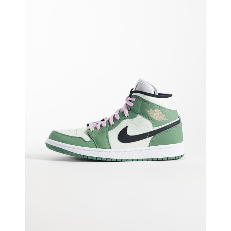 Nike Air Jordan 1 Mid SE sneakers in green and pink | ASOS