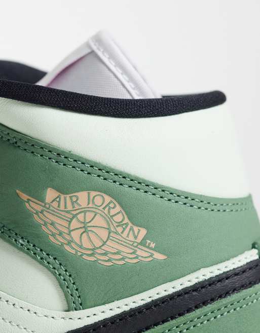 Nike Air Jordan 1 Mid SE sneakers in green and pink | ASOS