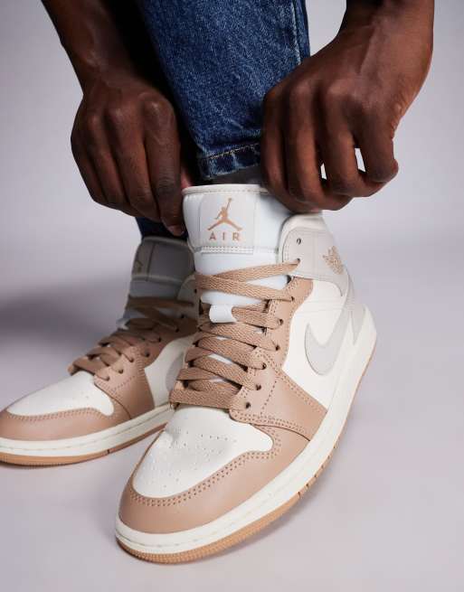 Nike Air Jordan Mid sneakers in brown and beige ASOS