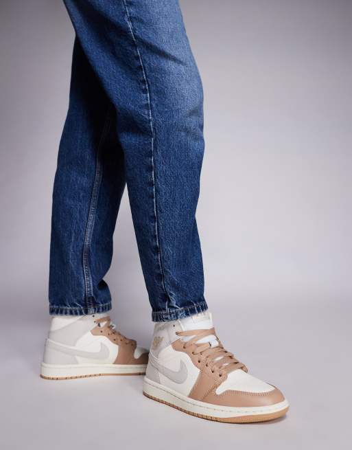 Nike Air Jordan Mid sneakers in brown and beige ASOS