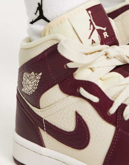 Burgundy and cheap white jordans