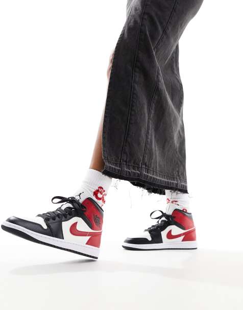Nike Air Jordan 1 Mid sneakers in dark gray and red - view 1