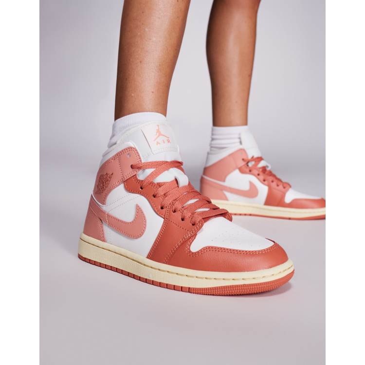 Nike Air Jordan 1 Mid sneakers in light pink | ASOS