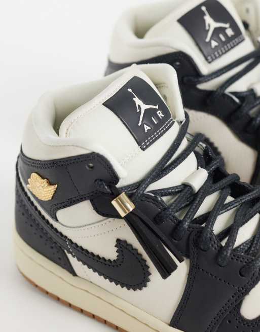 Nike Air Jordan 1 Mid sneakers in navy, 3 of 5