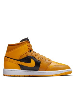 JORDAN NIKE AIR JORDAN 1 MID SNEAKERS IN ORANGE AND BLACK-MULTI