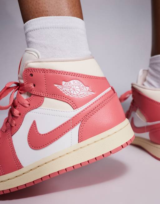 Nike Air Jordan Mid sneakers in pink and white ASOS