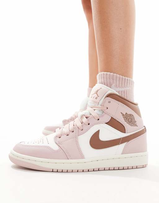 Nike Air Jordan 1 Mid sneakers in pink ASOS