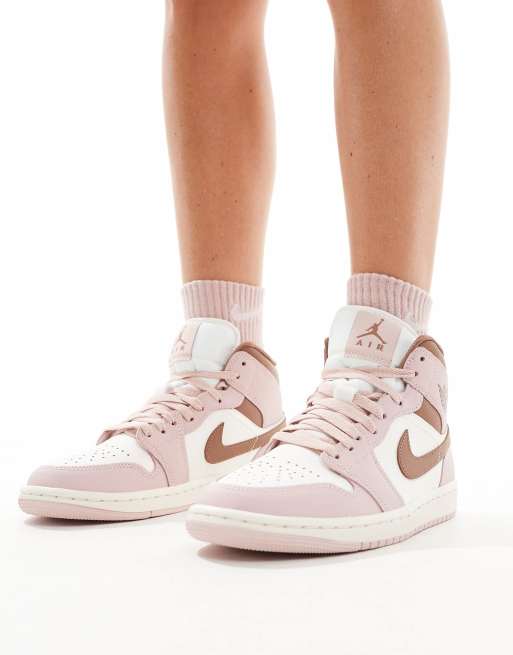 Nike Air Jordan 1 Mid sneakers in pink ASOS