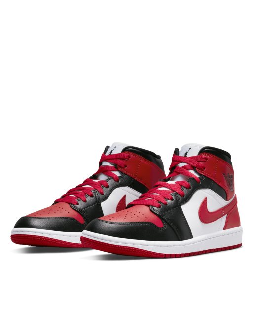 Black And Red Air Jordan Sneaker Stock Photo - Download Image Now