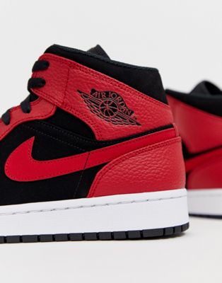 Nike Air Jordan 1 Mid Sneakers In Red 