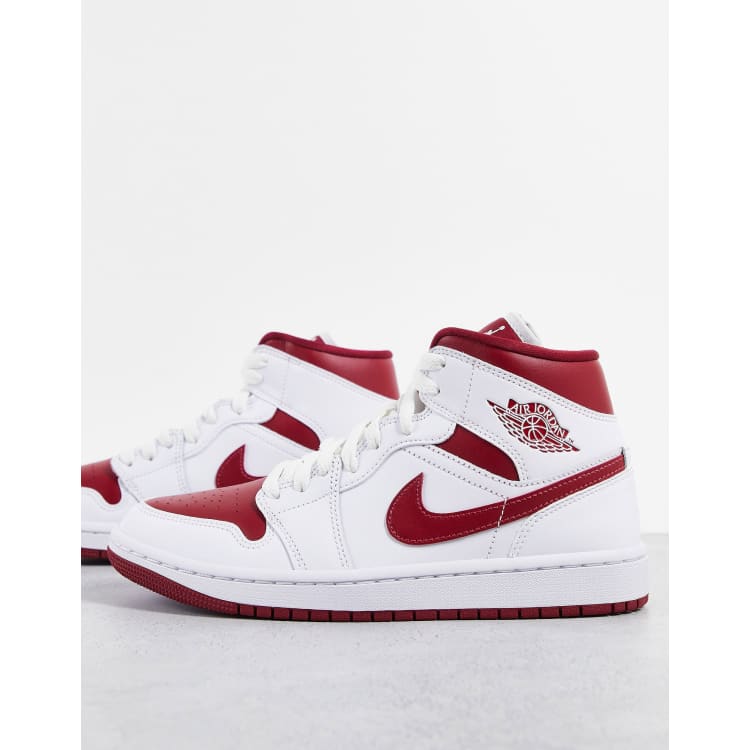 Jordan 1 mid discount blanche et rouge