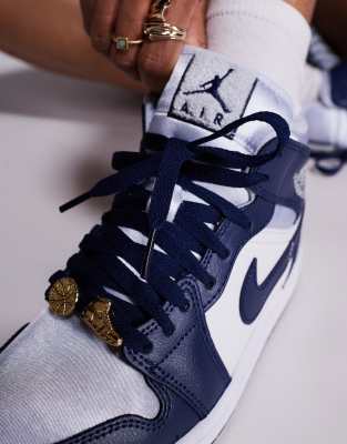 Nike Air Jordan 1 ネイビー/ホワイト US 8 26cm Air Jordan 1 Low SE Women's Shoes. Nike ID