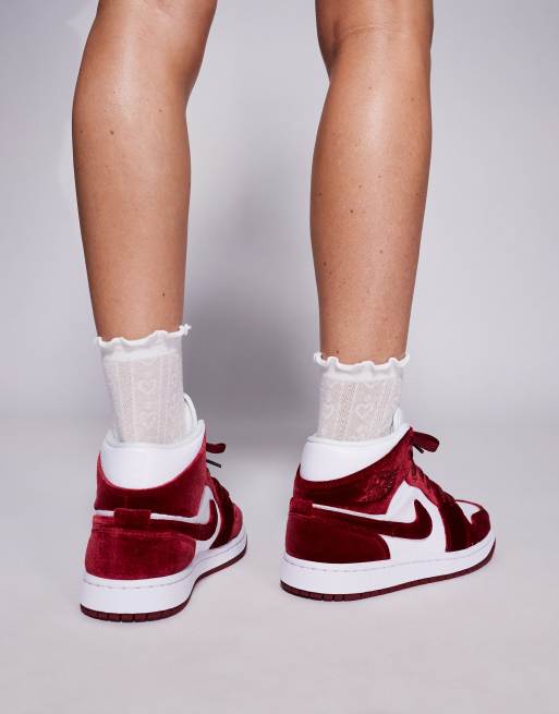 スニーカー Nike Air Jordan 1 Mid White Red  WMNS 2020 ss 20 Jordan 1 Mid White University Red W for sale | eBay