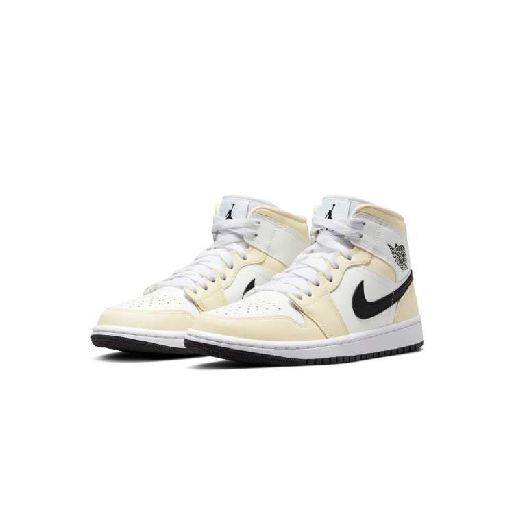 Air Jordan 1 Mid sneakers in white, cream and black | ASOS