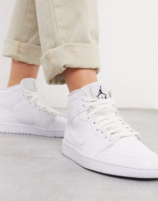 nike air jordan 1 mid sneakers in white