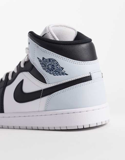 Nike - Air Jordan 1 Mid - Sneakers in zwart, blauw en wit, 3 van 5