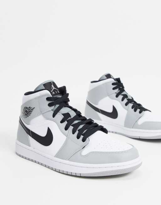 Nike Air Jordan 1 Mid trainers in grey/white