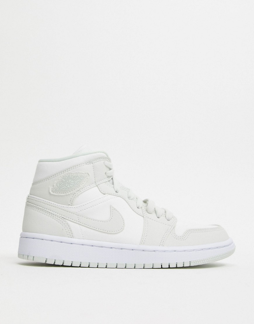 Nike Air Jordan 1 Mid trainers in off white-Green