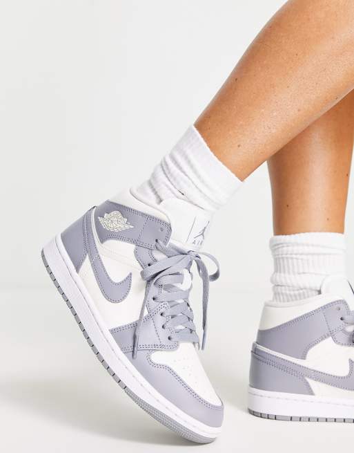 Grey Nike Jordan Mids Womens Nike Air Jordan Mid Trainers In