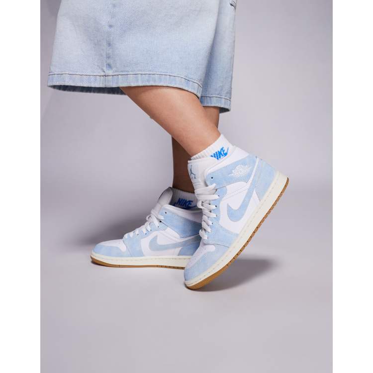 White Jordan Mid Royal Blue Outfit Royal Toe Jordan Mid Royal