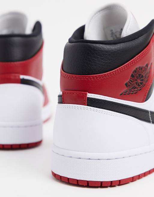 Jordan 1 half hot sale red half white