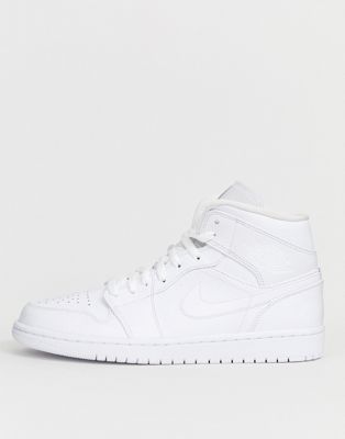 Nike Air Jordan 1 mid trainers in white | ASOS