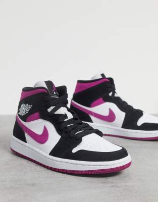 nike air jordan og trainers in pink and black